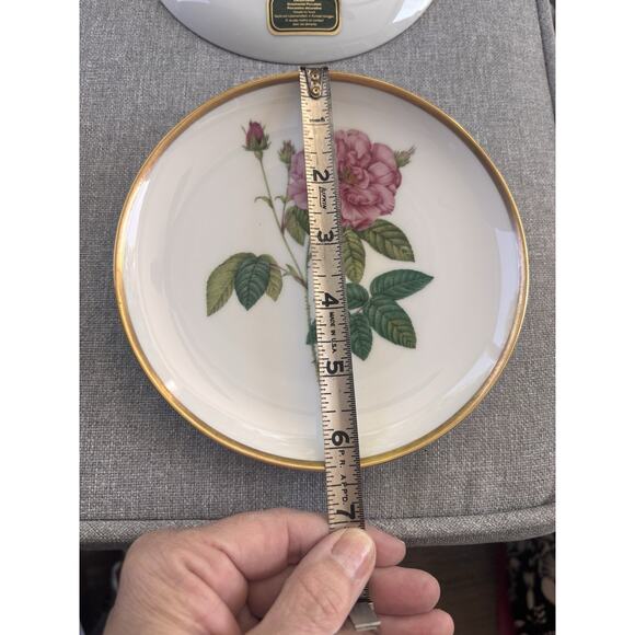 7 Vintage Hutschenreuther Germany Roses Of Redoute Plates Hamilton Collection - Picture 10 of 11